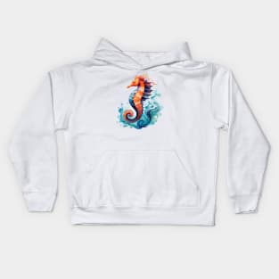 Watercolor Seahorse Kids Hoodie